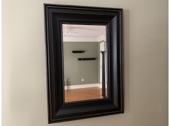 Ethan Allen Black Distressed Framed Mirror, Heavy