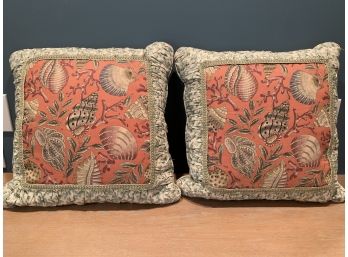 Waverly Coral And Shell Custom Pillows