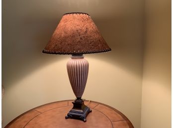 Tapered Metal Lamp With Parchment Shade