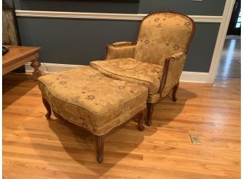 Louis XVI Style Ethan Allen Bergere Chair With Ottoman