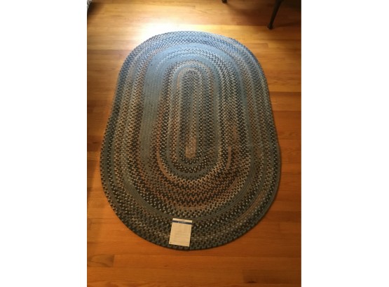 New With Tags Blue Tones Braided Rug