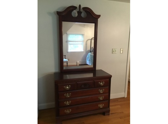 Solid Wood Chest Of Drawers With Mirror