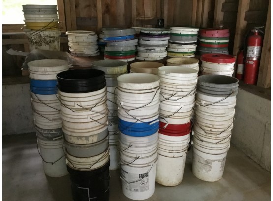 Huge Lot Of 5 Gal Pails With Lids
