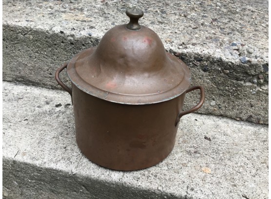 Very Old Covered Copper Pot