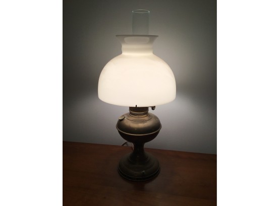 Brass With Glass Shade Lamp #3