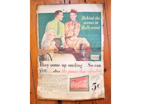 1920's Coca-Cola Advertisement (AS IS)