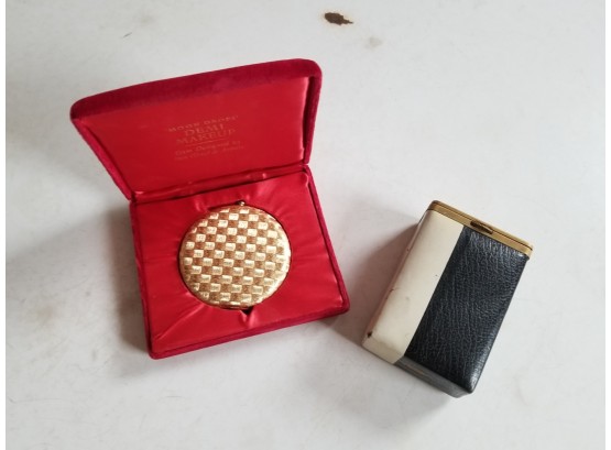 Vintage Moon Drop Makeup Compact And Cigarette Case