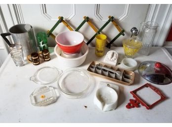 Large Mid Century Kitchen Collection - Pyrex, Milk Glass, Lids, And More!