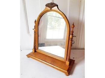 Antique Vanity Top Mirror In Carved Frame