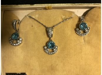 Beautiful Antique Sterling Silver 925 Necklace And Earrings Set