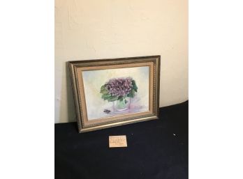 Antique Oil Painting Of Flowers