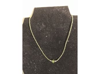 Sterling Silver And Peridot Necklace