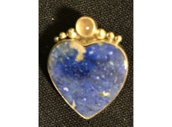 Beautiful Sterling Silver And Lapis Lazuli Brooch/pin