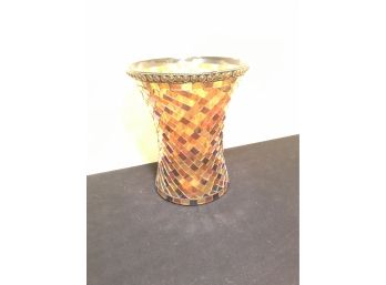 Nice Iridescent Glass Mosaic Large Vase - New