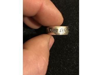 One Love One Life Sterling Silver Ring /band