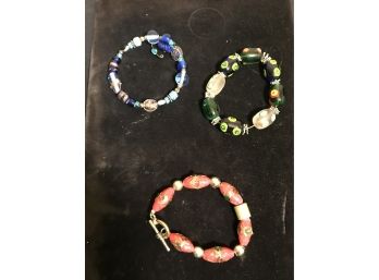 Three Murano Glass Bracelets