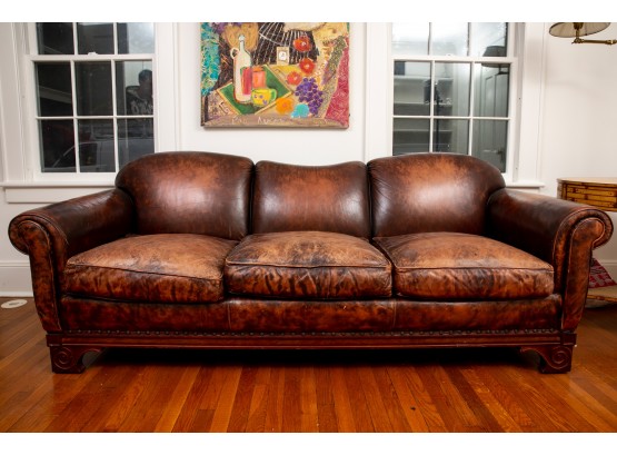 Beacon Hill Distressed Leather Couch