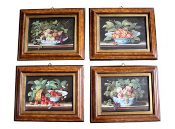 Set Of Four Signed Framed 'Rury' Fruit Still Life Pictures