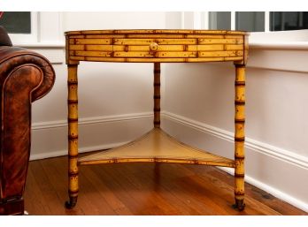 Bamboo Designed Round Wood Table