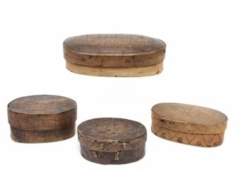 Four Antique Wooden Boxes