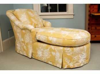 Embroidered Striped Yellow Chaise Lounge