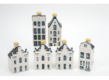 Set Of Six KLM Delft Houses