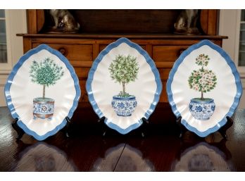 Set Of Three Elizabeth Marshall Diamond Shaped Plates