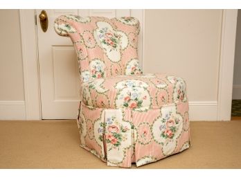 Grange 'Celine' Slipper Chair With Cowton & Tout Pink Floral Fabric (Retail $911)