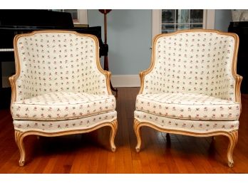 Pair Of Balzarotti French Bergere Chairs