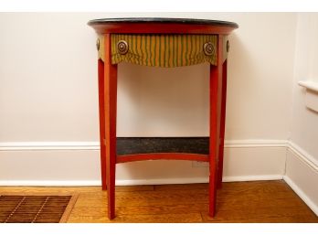 Hand Painted Demilune Wood Table