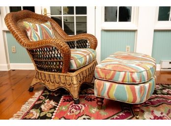 Wicker Chair With Ottoman