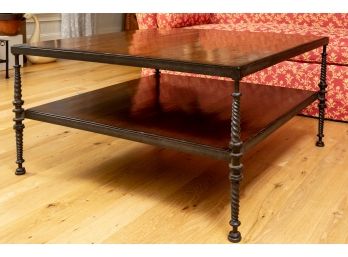 John Rosselli Paul Ferrante Madison Wrought Iron And Wood Coffee Table (RETAIL $3,415)
