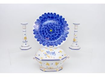 Italy Tureen, Candlesticks And Platter