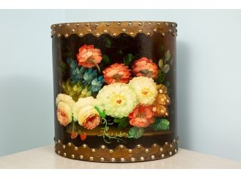 Hand Painted Floral Basket