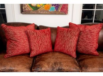 Set Of Four Red Pillows