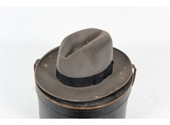 Vintage Mallory Grey Felt Men's Hat With Hat Box