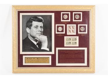 John F. Kennedy Half Dollar And Stamp Collection