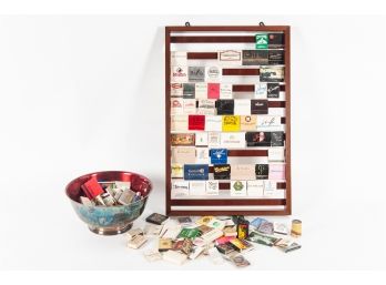 Extensive Matchbook Collection With Display Rack