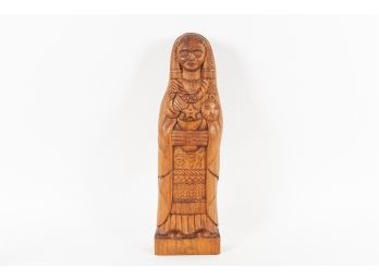 Iberian Finely Carved Wooden Female Figurine