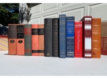 12 Vintage Cloth And Leather Bound Classic Literature