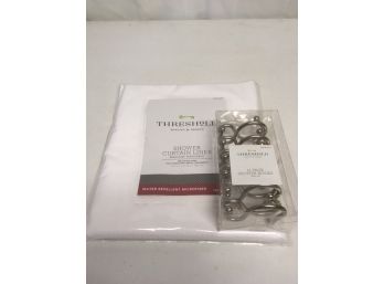 NWT Shower Curtain And Hooks
