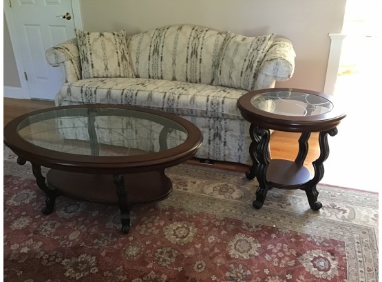 Beautiful Solid Wood And Glass End Table