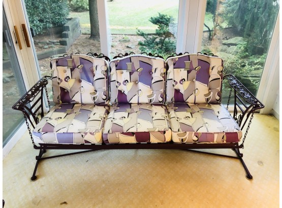 Patio Furniture: Three-Seat Upholstered Glider