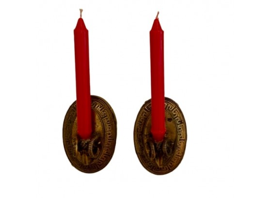 Pair Of Gold Wall Candle Sconces