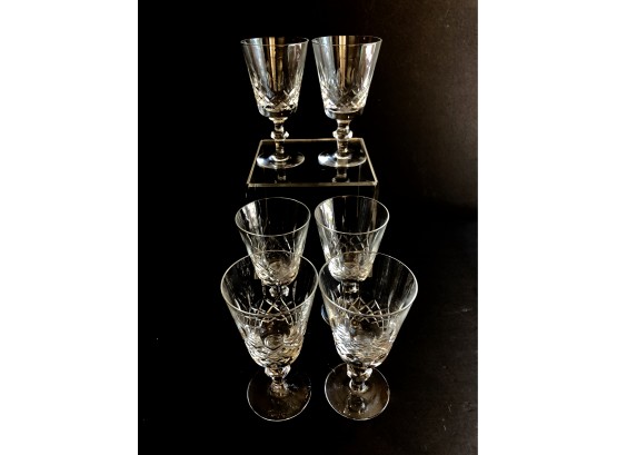 Six Waterford Water Goblets--Unsigned