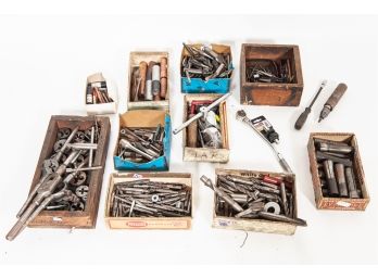 Collection Of Mechanic Tools With Taps And Die's