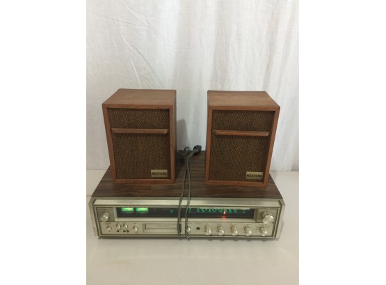 1970s Fisher Integrated Music System With Eight Track Player And Two Westone Speakers