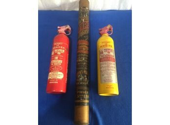 3 Vintage Fire Extinguishers
