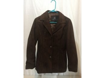 Woman’s Suede Jacket Brown Medium Size No Rips Or Tears Made In Italy
