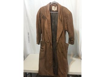 Duster Style Coat Size Small Suede And Leather Very Nice Shape Used